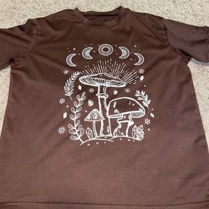 mushroom and moon graphic t-shirt